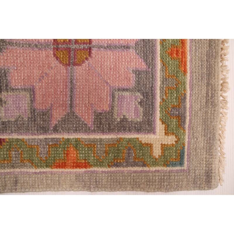 ECARPETGALLERY Hand-knotted Modern Oushak Grey Wool Rug - 9'11 x 13'10