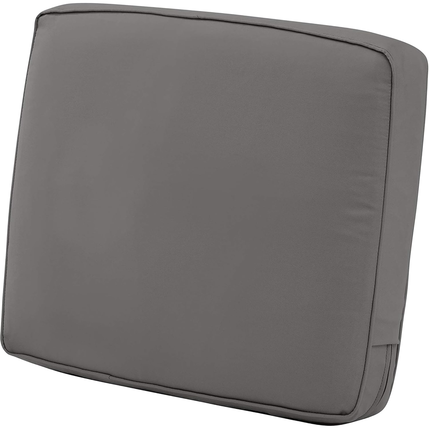 Water-Resistant 19 x 20 x 4 Inch Patio Lounge Back Cushion, Light Charcoal Grey, Outdoor Loveseat Cushion