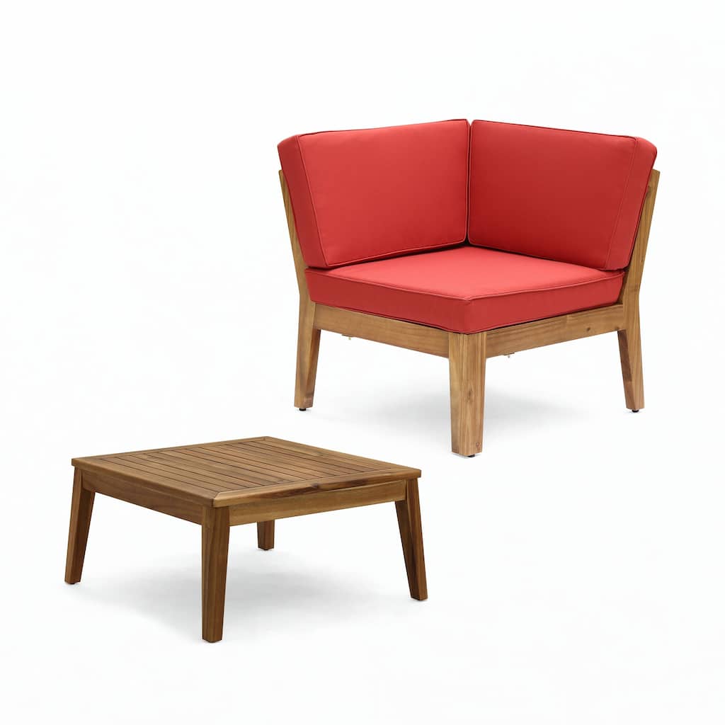 Outdoor CORNER AND COFFEE TABLE, RED