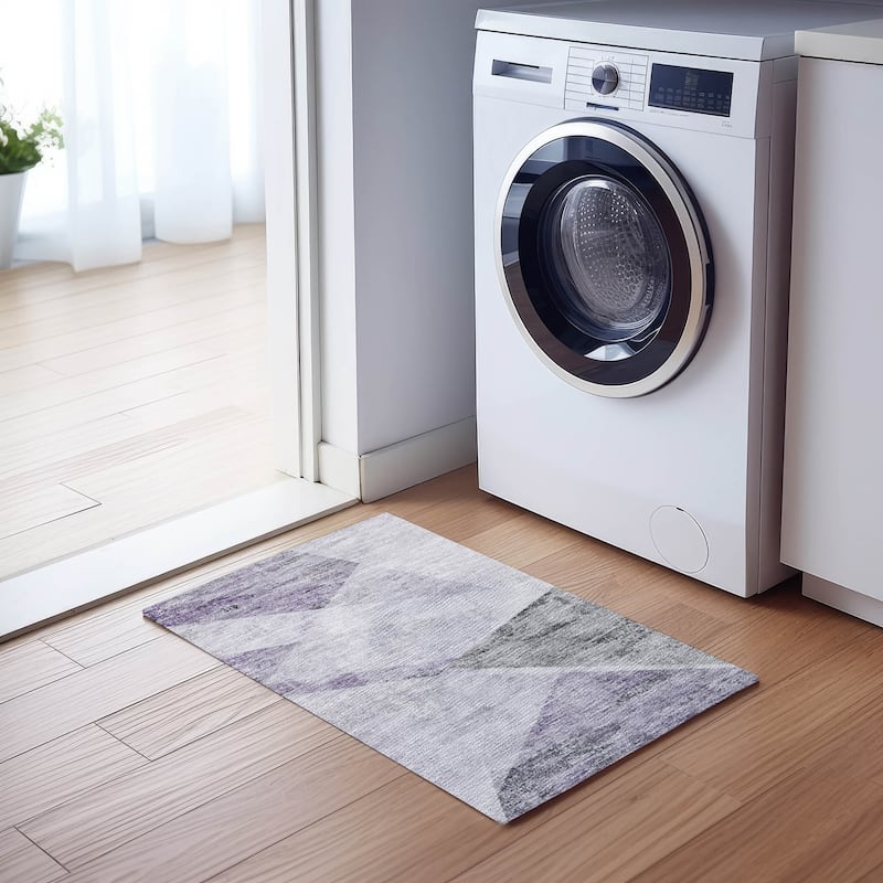 Machine Washable Indoor/ Outdoor Chantille Contemporary Geo Rug