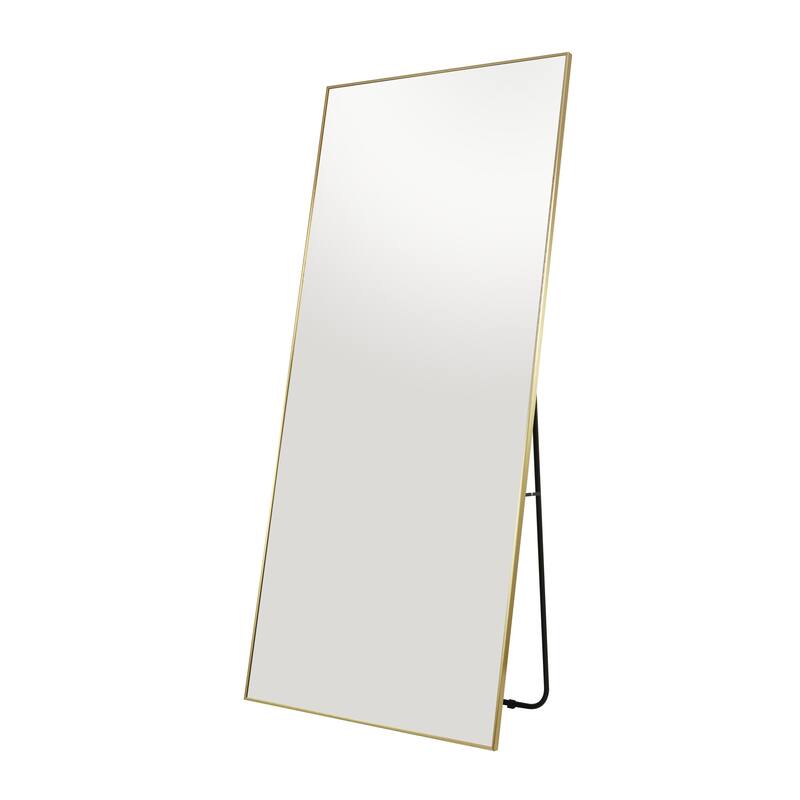 CosmoLiving by Cosmopolitan Silver or Gold Metal Room Floor Mirror with Stand