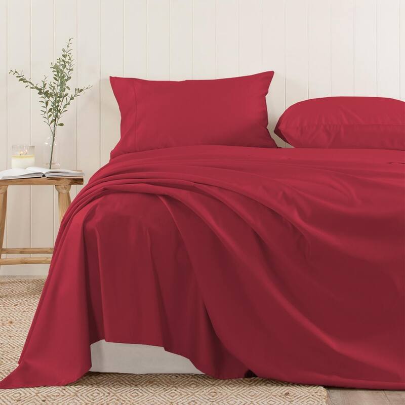 Lavish Touch 400 TC 100 % Cotton Flat Sheet Only 1 Pc with Stylish 4" Hem
