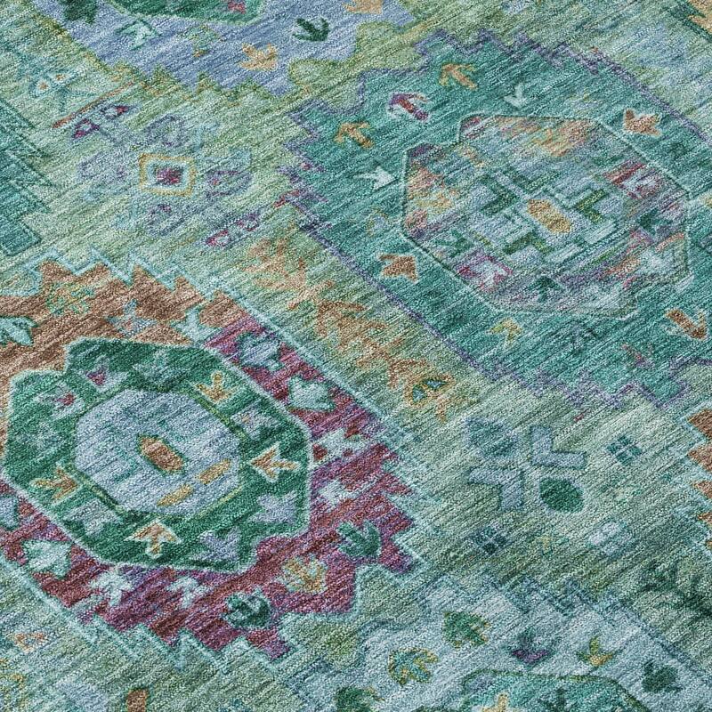 Machine Washable Indoor/ Outdoor Boho Vintage Chantille Rug