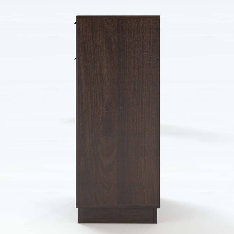 Tilt-Out Trash Can Cabinet with Wave-Textured Hideaway Drawer and Pull-Out Bin,Multipurpose Living Room
