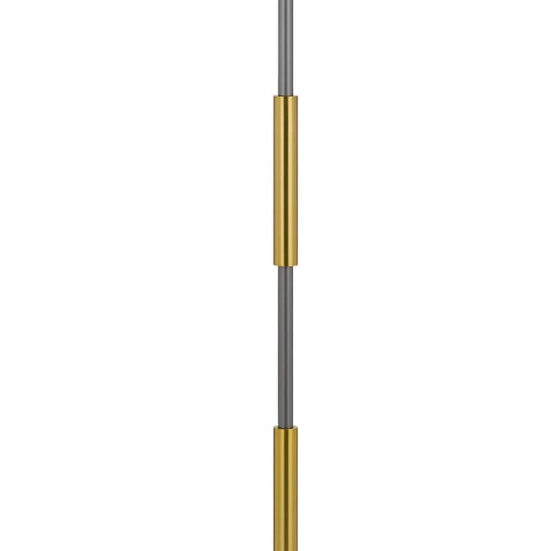 Siu 60 Inch Floor Lamp, Gold Metal Pole w Finial Tip, Black Shade