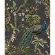 preview thumbnail 3 of 22, Cassia Peacock Non-Pasted Wallpaper - Covers 56 Square Feet Charcoal