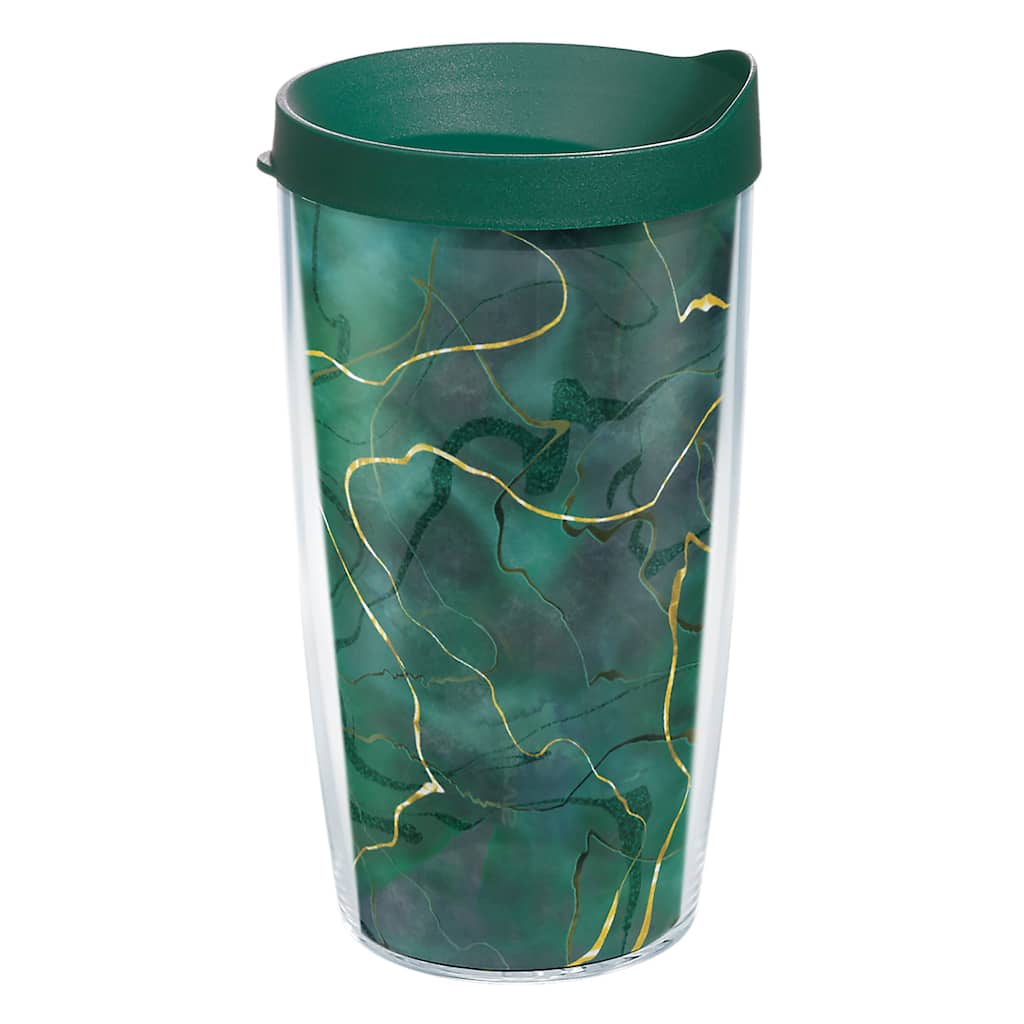 Tervis Marble Malachite Made in USA Double Walled Insulated Travel Tumbler, Classic