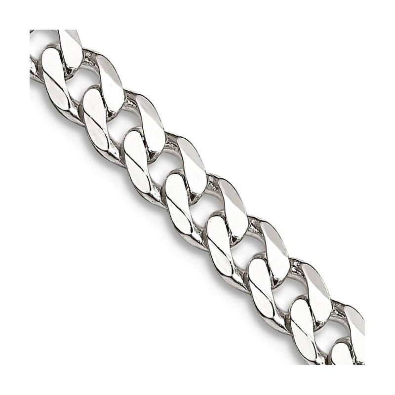 Curata 925 Sterling Silver 4.5mm Curb Chain Necklace for Men
