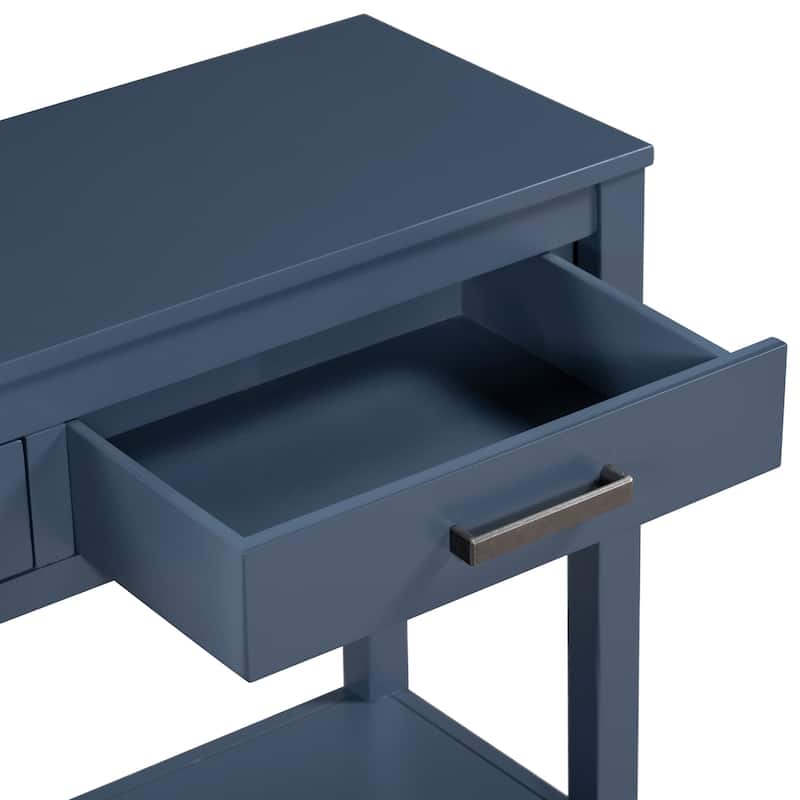 Contemporary 3-Drawer Console Table with 1 Shelf