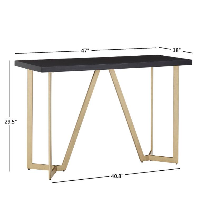 Cheyenne Black and Gold Metal Base Sofa Table by iNSPIRE Q Modern
