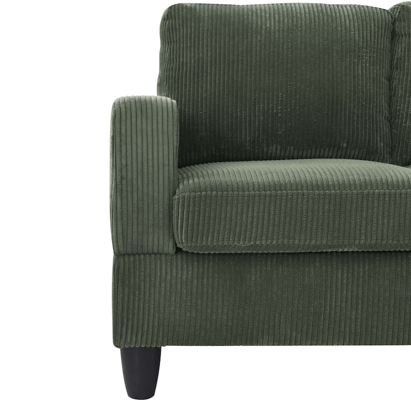 U Shaped Modular Sectional Sofa with Ottoman, Corduroy 4 Seater Sectional Sofa, Corner Sectional Sofa with Removable Cushions聽