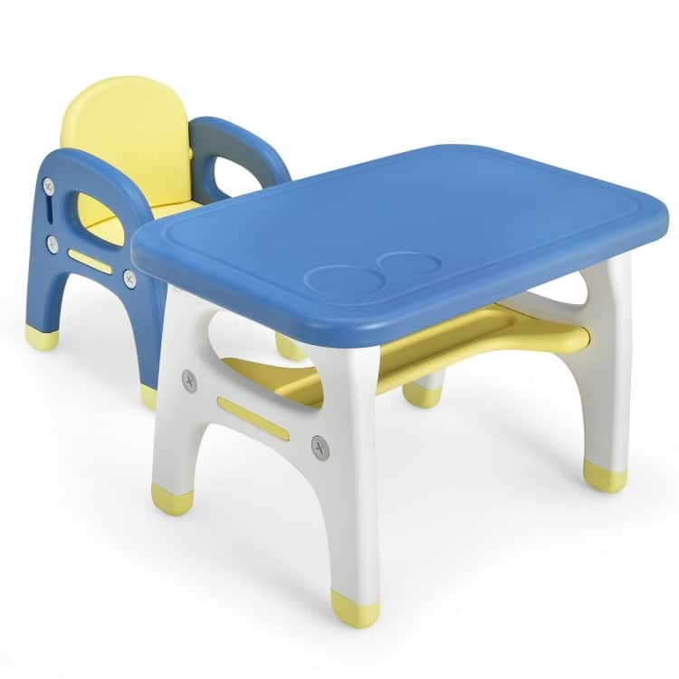 Kids Activity Table and Chair Set with Montessori Toys for Preschool and Kindergarten - 31" x 19.5" x 19.5"