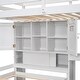 preview thumbnail 8 of 30, Twin over Twin Wooden Loft Bed with Built-In Desk, Staircase, Storage Compartments & Shelves - Functional Design