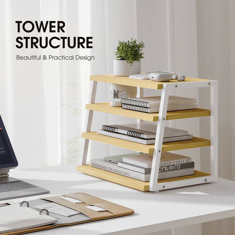 Fenge Desk Organizer, 4 Tier File Organizer for Desk - 14.6x10.5x12.1 inches