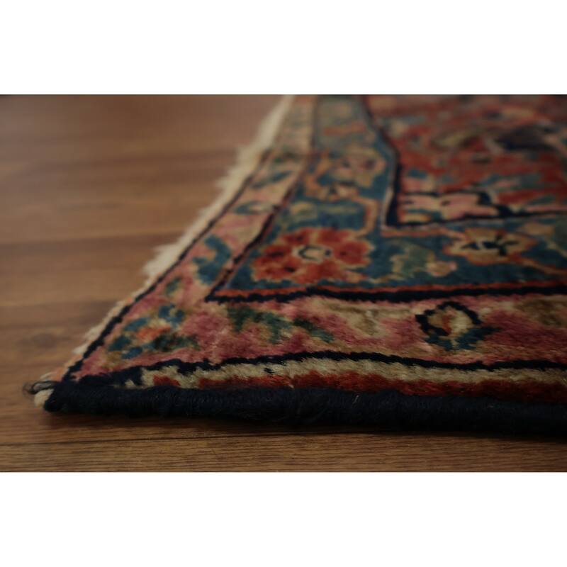Hand Knotted Oriental 100% Wool Carpet Traditional Floral Navy Blue & Blues Sarouk Area Rug - 17' 3'' X 11' 4''
