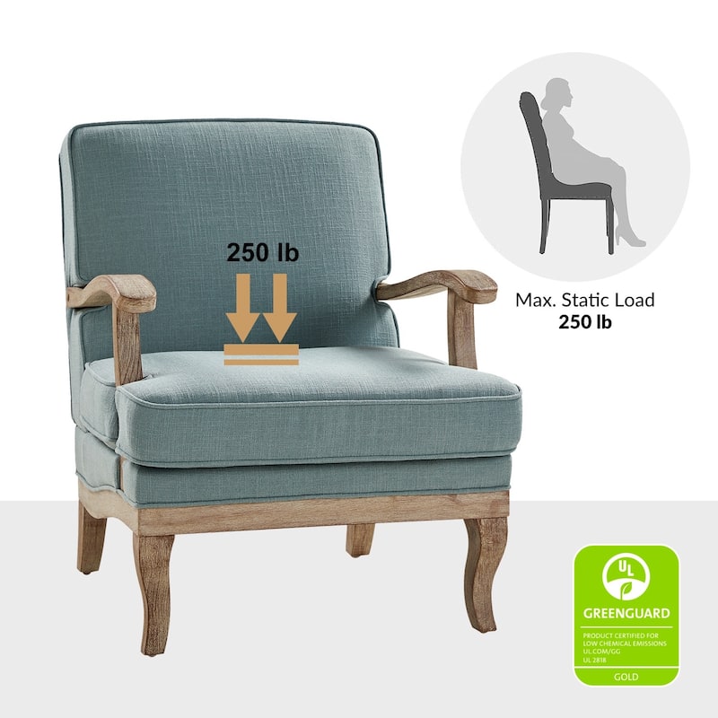 Rinaldo Farmhouse Polyester Armchair with Comfortable Backrest and Cushion by HULALA HOME