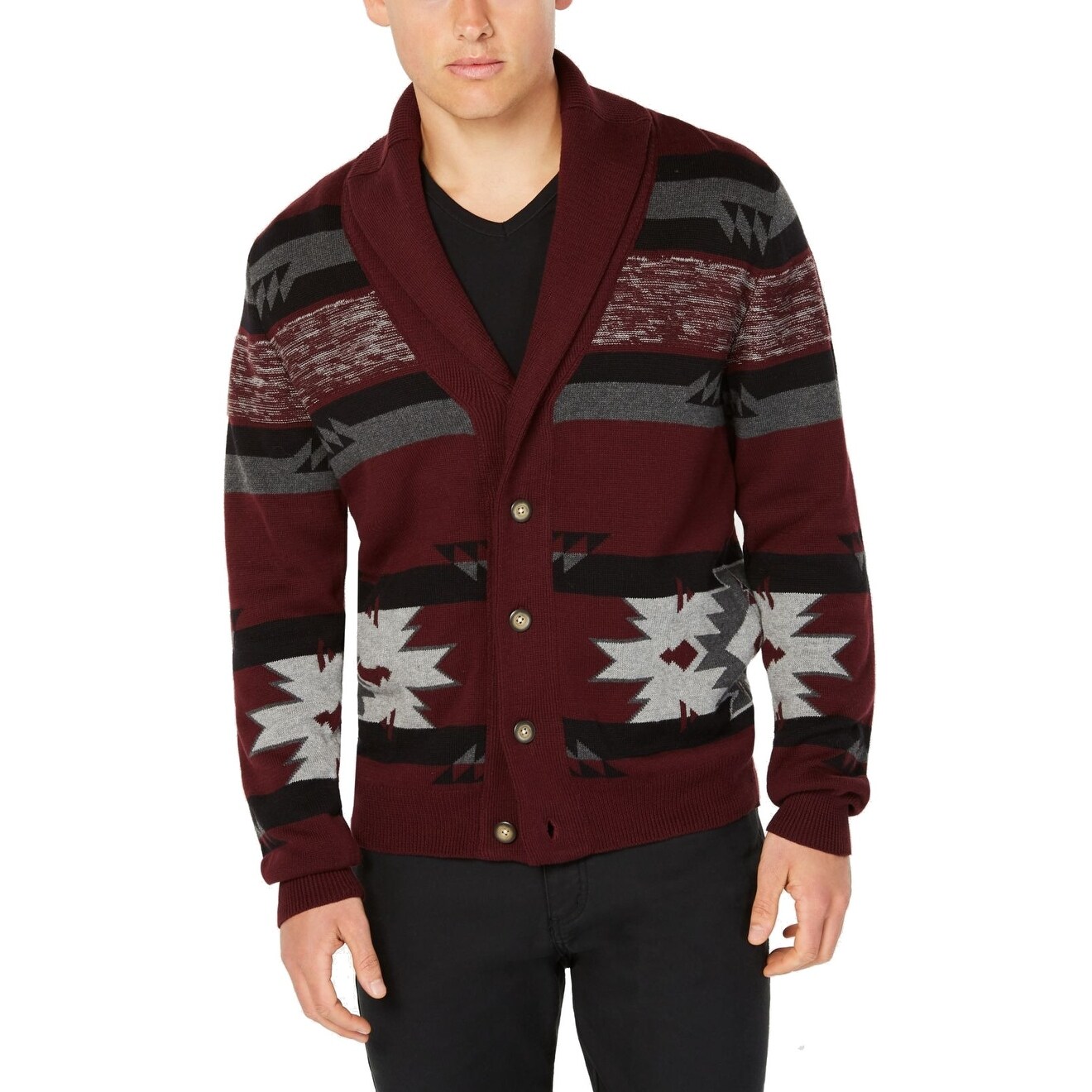 red cardigan sweater mens