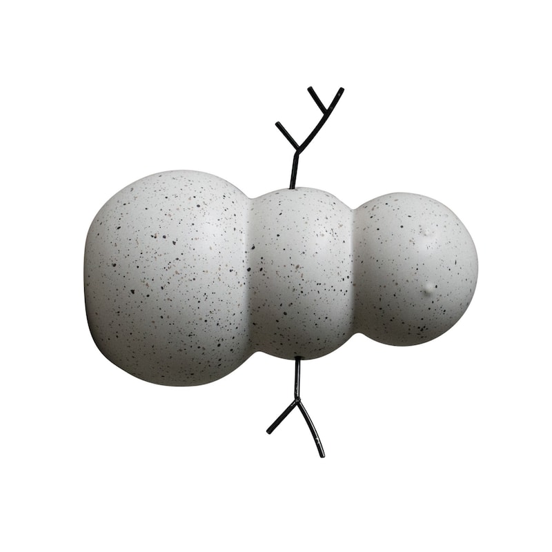 Ceramic Snowman Christmas Decoration - 6.5" - White and Black