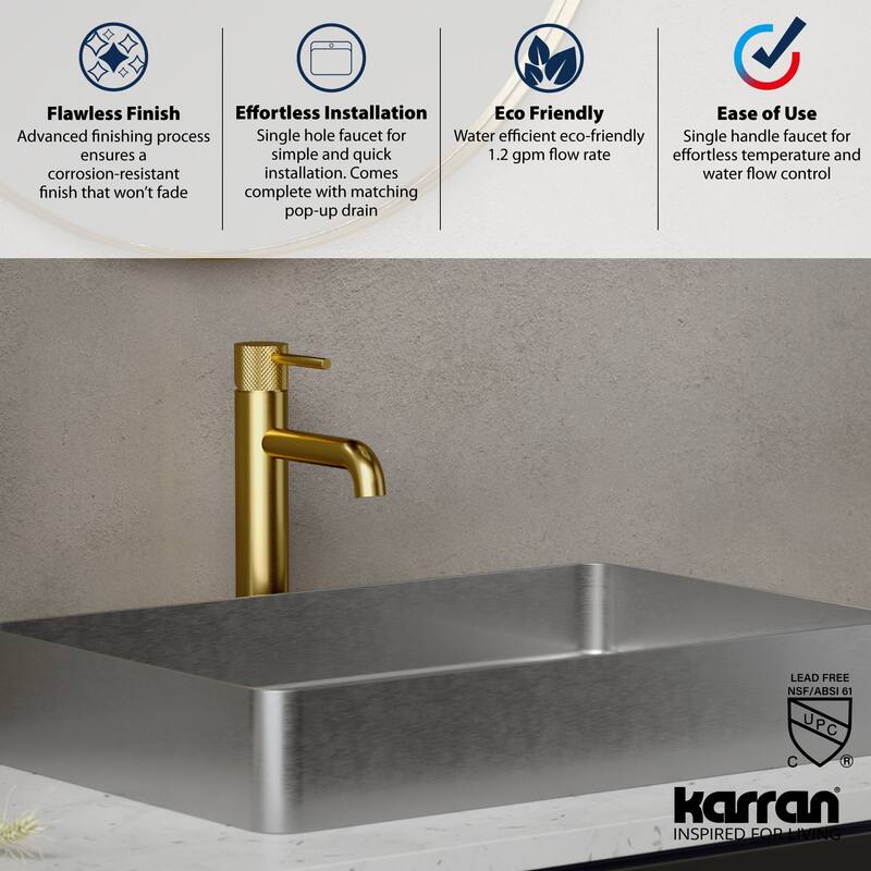 Karran USA KBF462 Tryst 1.2 GPM Vessel Single Hole Bathroom Faucet