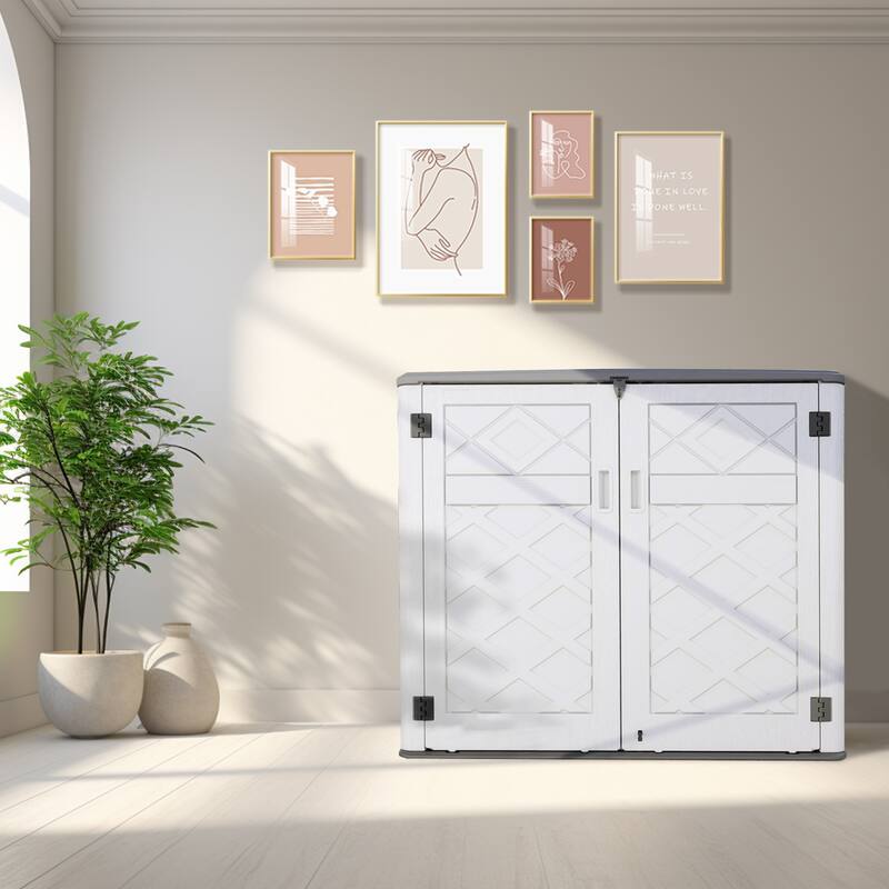 45-880 Gal. Outdoor Resin Deck Box Storage Shed for Garden,Patios,Backyards,Tools