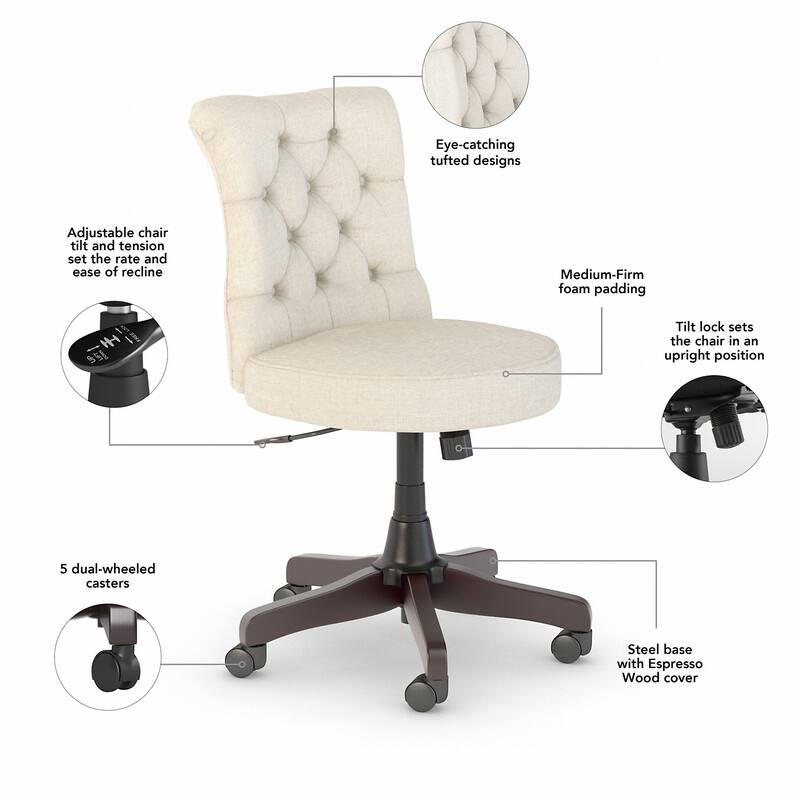 Salinas 48W Computer Desk with Hutch and Chair by Bush Furniture