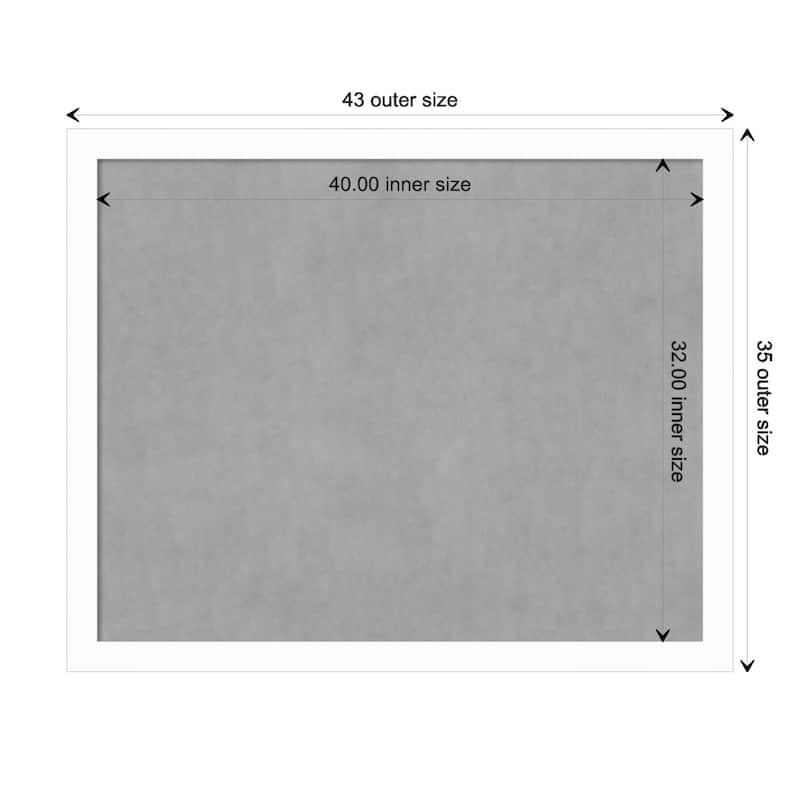Amanti Art Basic White Narrow Framed Magnetic Board