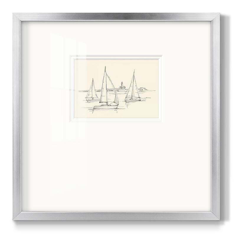Coastal Contour Sketch IIPremium Framed Print