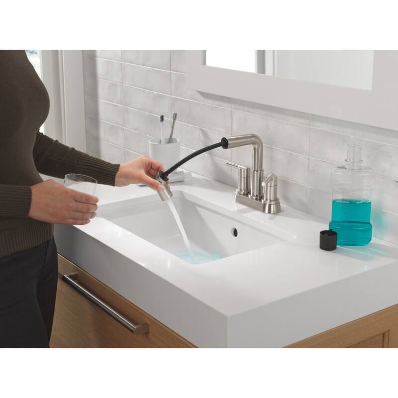 Delta 25849LF-PD Nicoli 1.2 GPM Centerset Bathroom Faucet with Pull