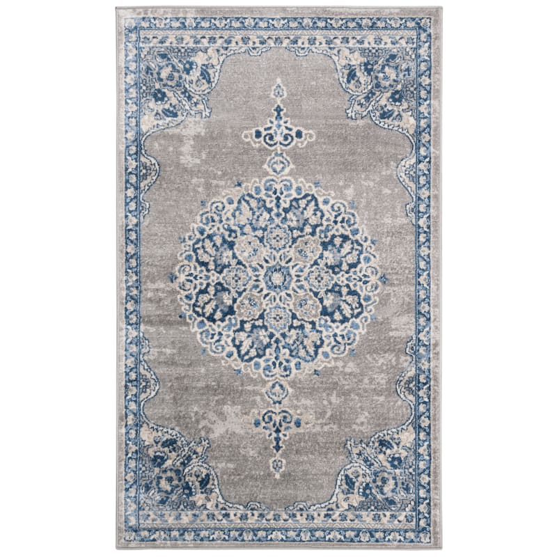 SAFAVIEH Brentwood Coralyne Traditional Oriental Rug - 4' x 6' - Light Grey/Blue