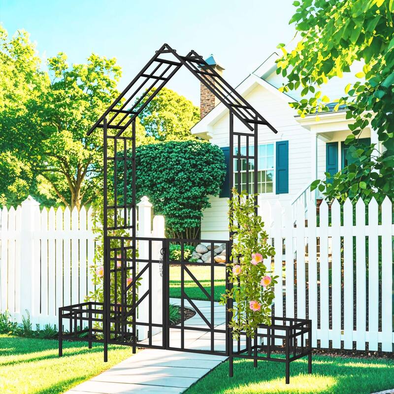 Adjustable Metal Arch Trellis for Climbing Garden Plants