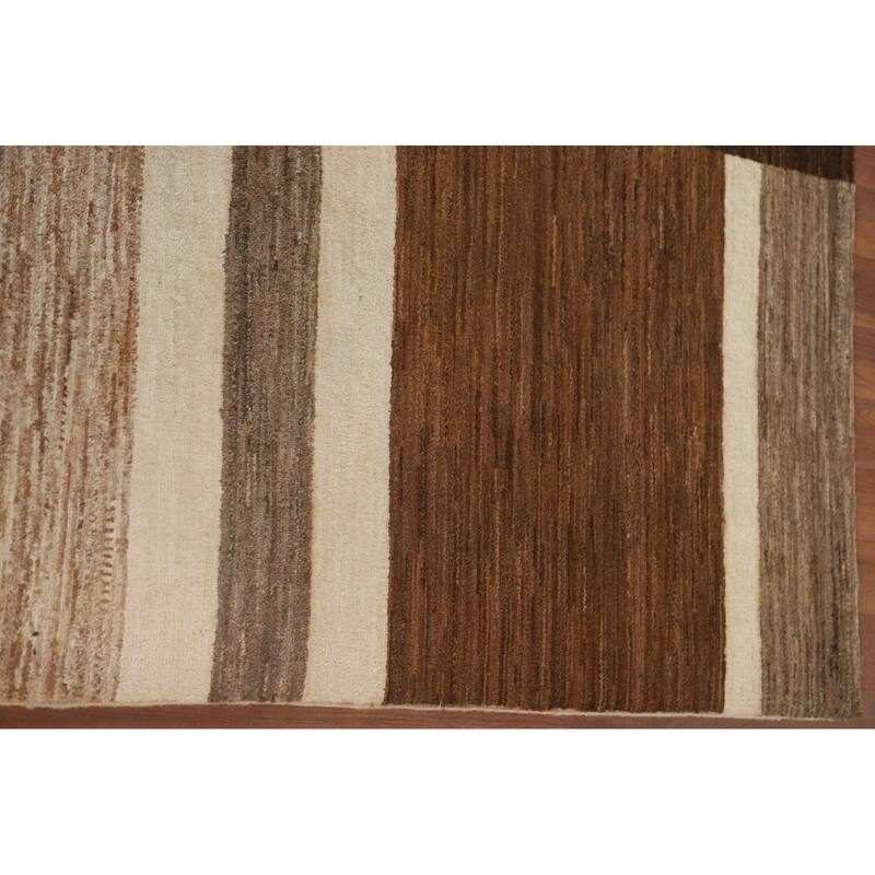 Geometric Gabbeh Kashkoli Area Rug Handmade Wool Carpet - 6'5" x 8'0"