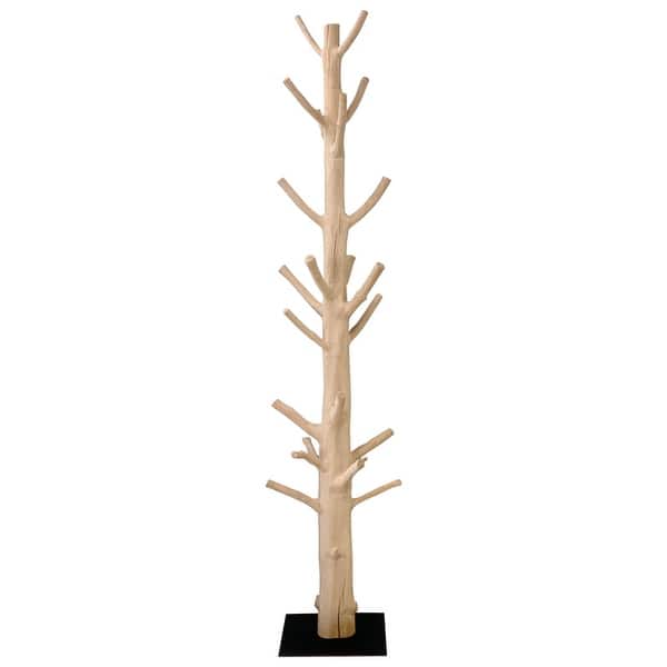 slide 2 of 6, Mangosteen Tree Floor Coat Rack w/ Iron Stand, 80 Inch Tall, Natural Wood and Black (Size Vary, No Two Are The Same)