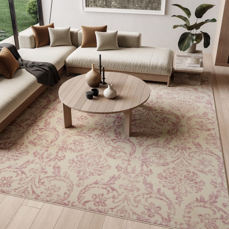Nourison Jubilant Vintage Farmhouse Damask Area Rug