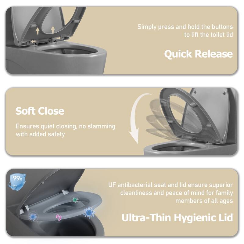 Light Grey One-Piece Toilet