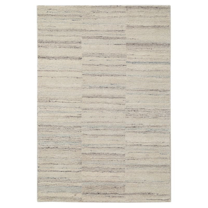 Terra by Obeetee Dusk Static Stripe Ivory Rug - Lavender/Ivory - 7'6" x 9'6"
