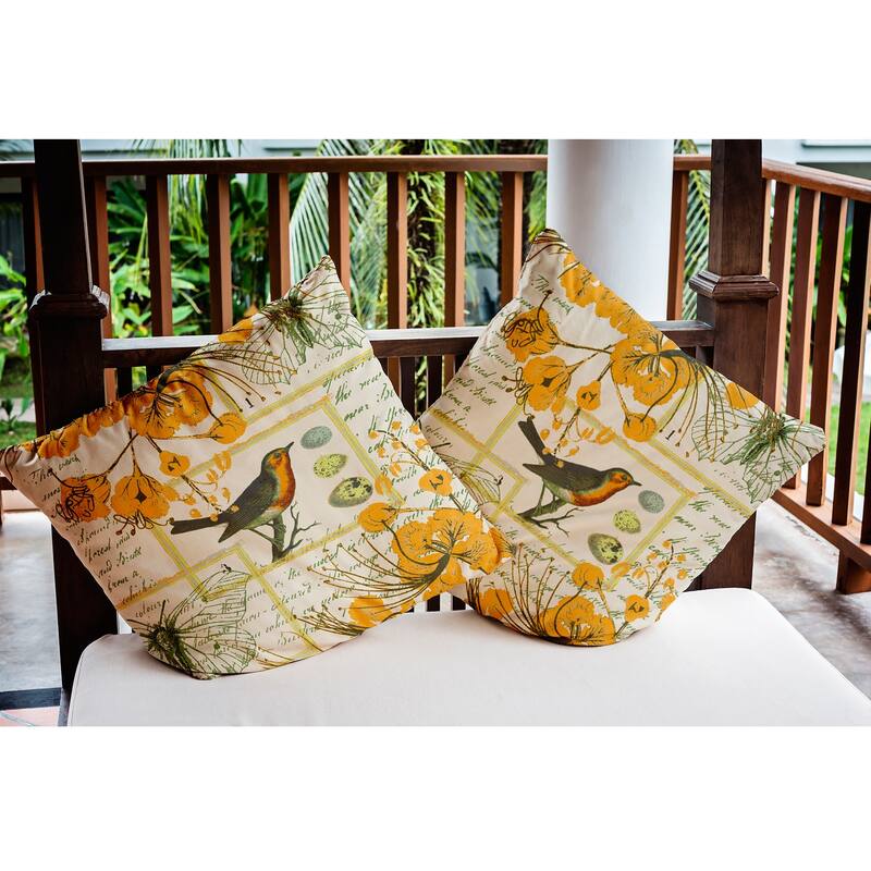 Singing Bird Indoor/Outdoor Throw Pillow