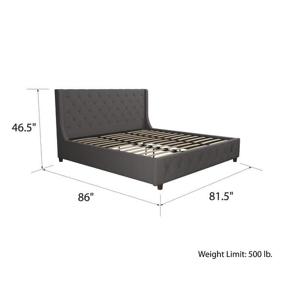 dimension image slide 3 of 6, CosmoLiving by Cosmopolitan Mercer Upholstered Bed