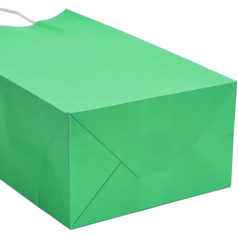 Blue Panda 25-Pack Green Gift Bags with Handles - Small Paper Treat Bags (5.3x3.2x9 In)