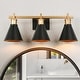 preview thumbnail 1 of 19, 1/2/3/4-Light Modern Black Gold Bathroom Vanity Lights Linear Metal Wall Sconces for Powder Room 3-Light - Black and Gold