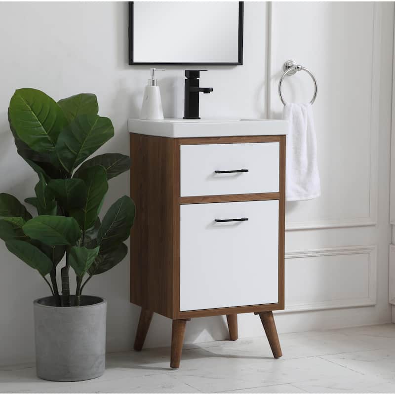Nautical 18 - 30 Inch Single Bathroom Vanity - 18 Inches - Matte White