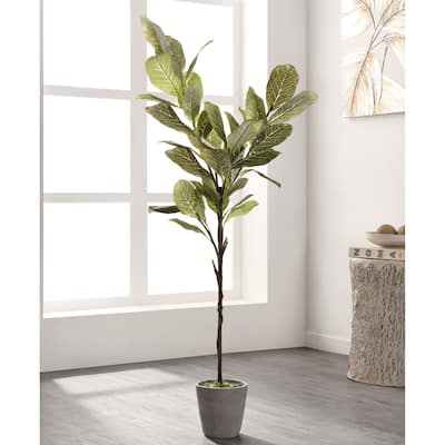 SAFAVIEH Lourdes Faux Magnolia Potted Tree - 24.4" W x 22.8" L x 51.2" H - 24Wx23Dx51H