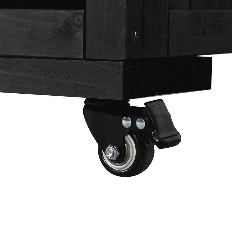 Roomfitters Outdoor Grill Cart and Kitchen Island, Stainless Steel Top, Portable Potting Bench with Storage, Wheels