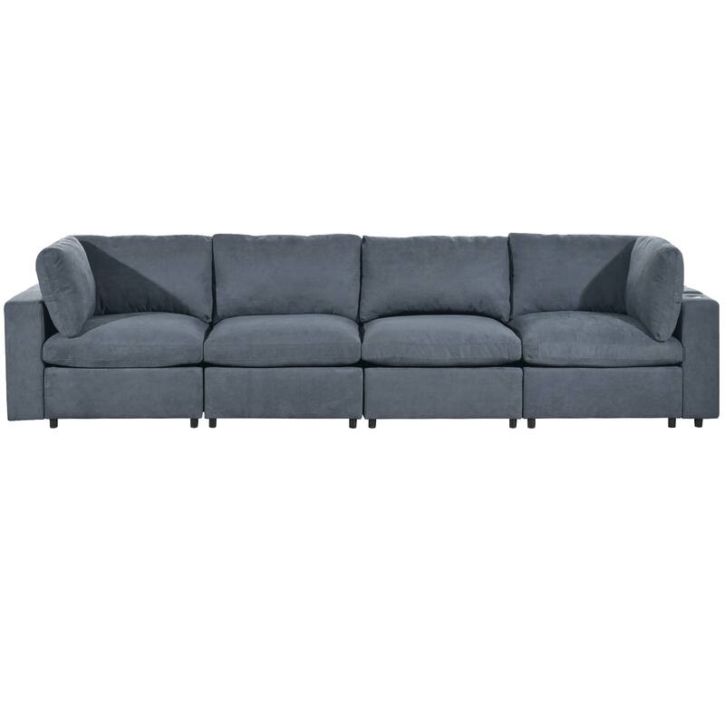 Upholstered Combination Sofa With Usb Wireless Charging Bluetooth