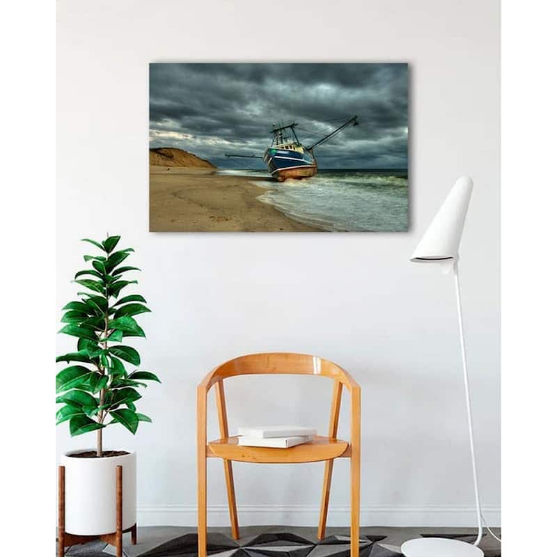 Grounded Boat After Storm Sunrise Cape Cod by Wayne Collamore Art Poster - Print On Demand - 24 x 36 Inch