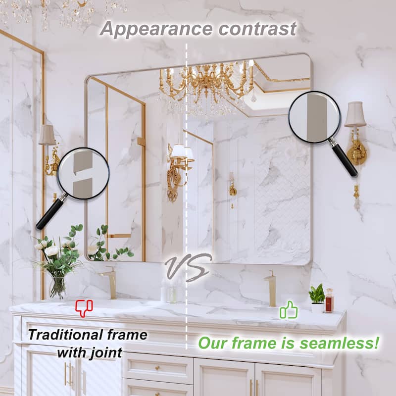 QuivaraView Rectangular Aluminum Framed Bathroom Vanity Mirror