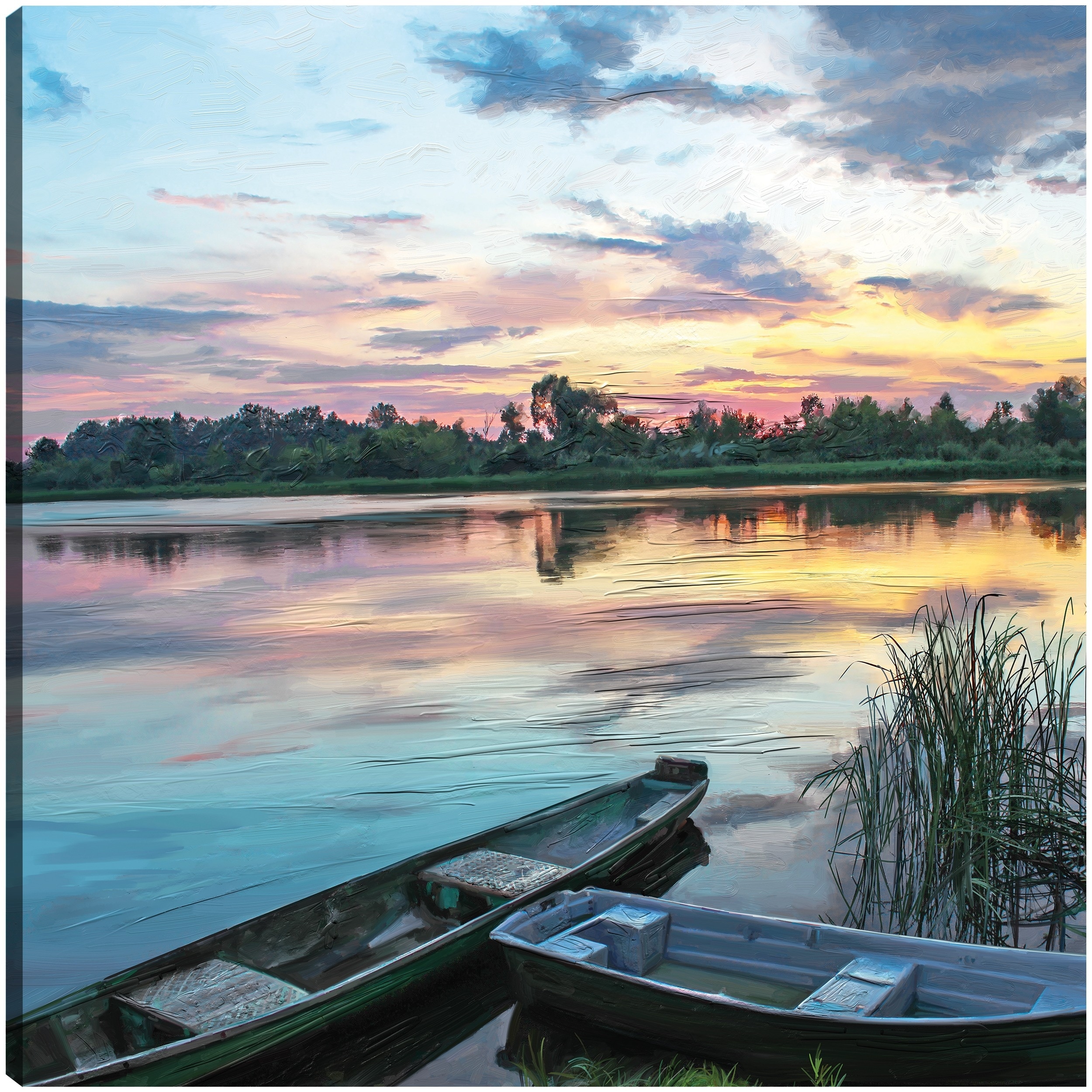 Lakeside Sunset By Studio Arts Canvas Art Print