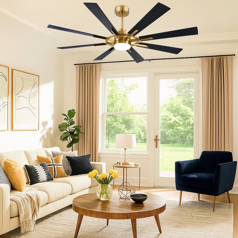 CO-Z 60'' 8-Blade Large Windmill Ceiling Fan with LED Lights and Remote for Living Room