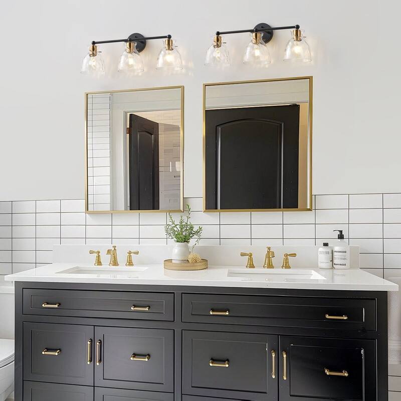 3 Light Matte Black Vanity Light Modern Bathroom Wall Fixture