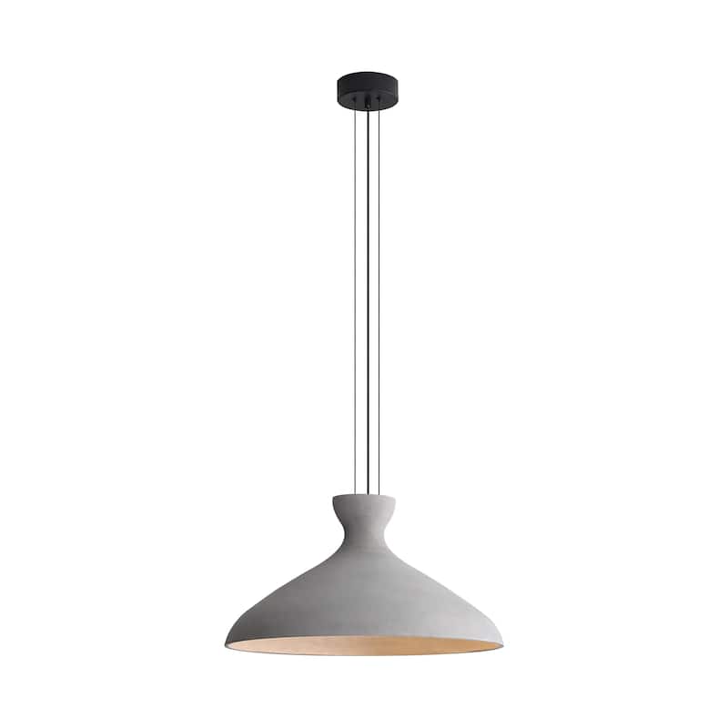 Golden Lighting Aethera 22in Integrated LED Pendant in Grey Cement - Gold