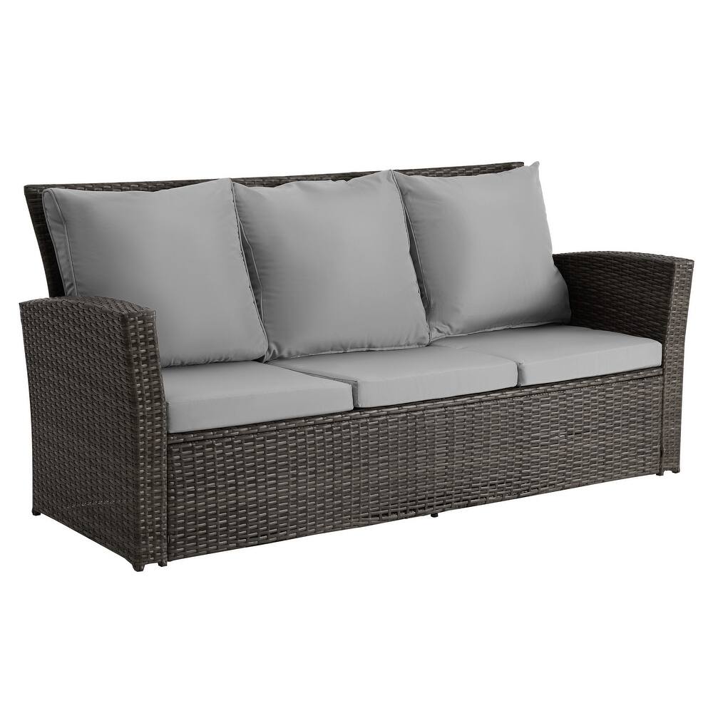 All Weather 3 Seats Patio Sofa with Thick Cushions